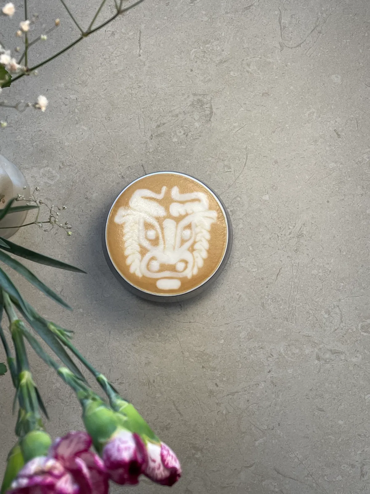 Bull designer-pattern latte art by Julia Bergenstråle